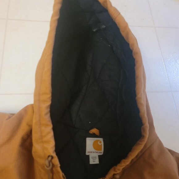 Carhartt Brown (J140BRN) Union Made Jacket with BLK Quilted liner US MEN SZ 5XL - Picture 8 of 14